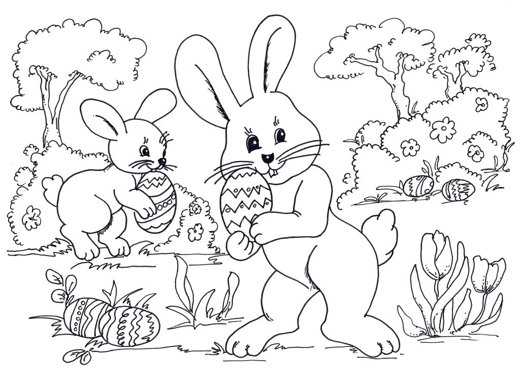 Easter Coloring Pages Bunnies