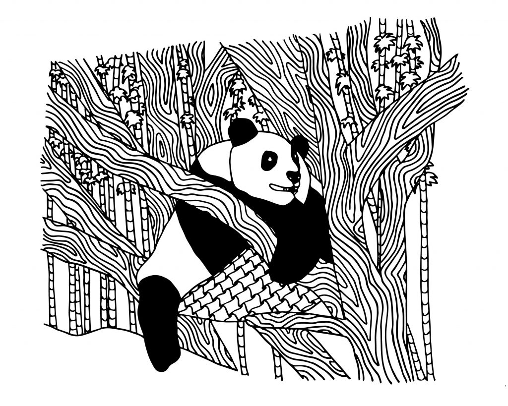 panda ausmalbilder für erwachsene